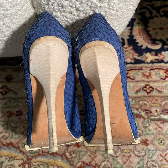 ALEXANDER Wang Aida Fish Scale Platform Heels-Blue - Picture 7 of 8